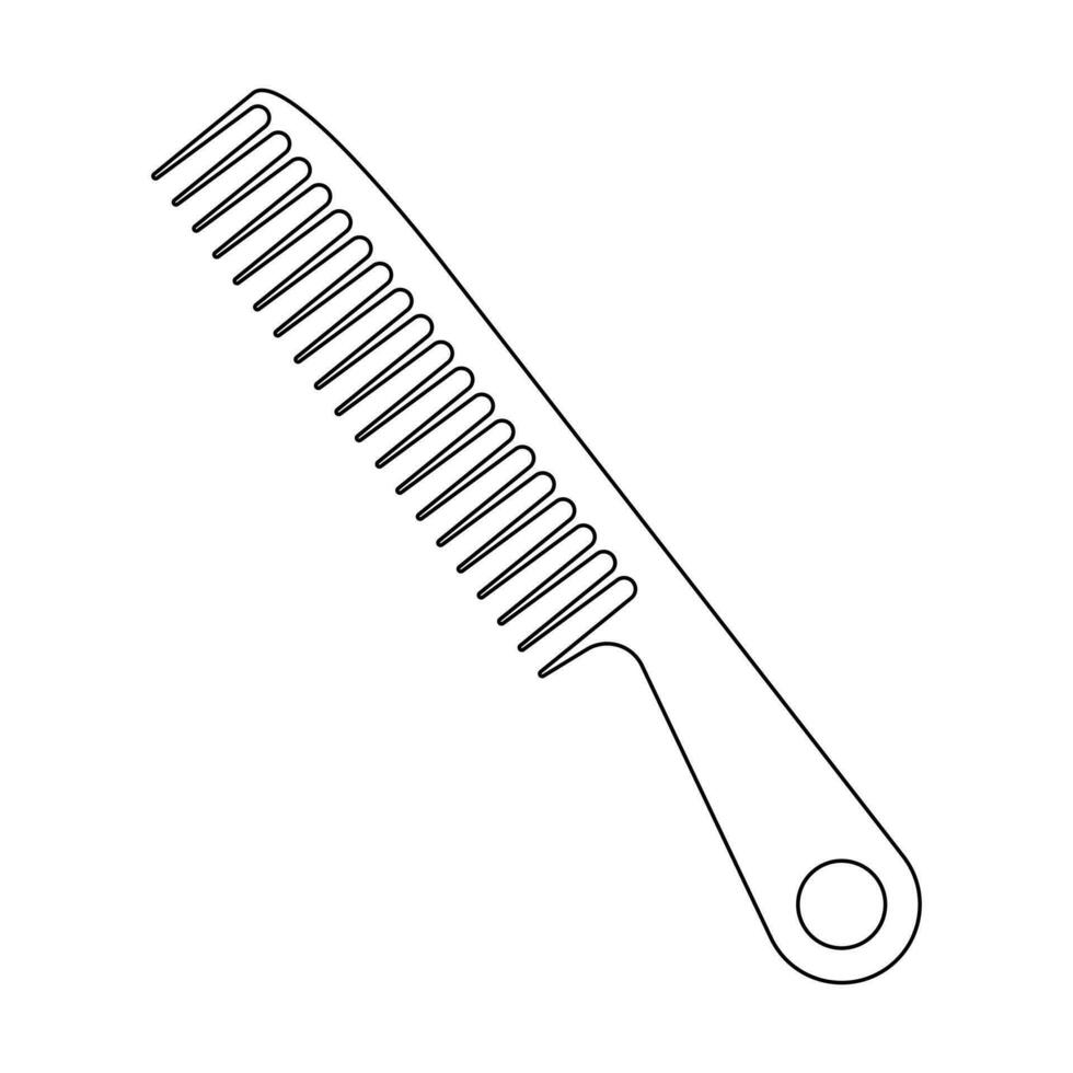 capelli pettine per messa in piega e pettinatura capelli - linea arte vettore icona per applicazioni e siti web