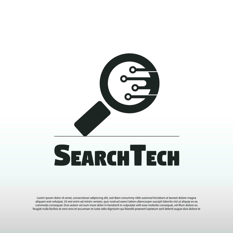 tecnologia logo con ricerca concetto. futuro Tech icona. illustrazione elemento-vettore vettore