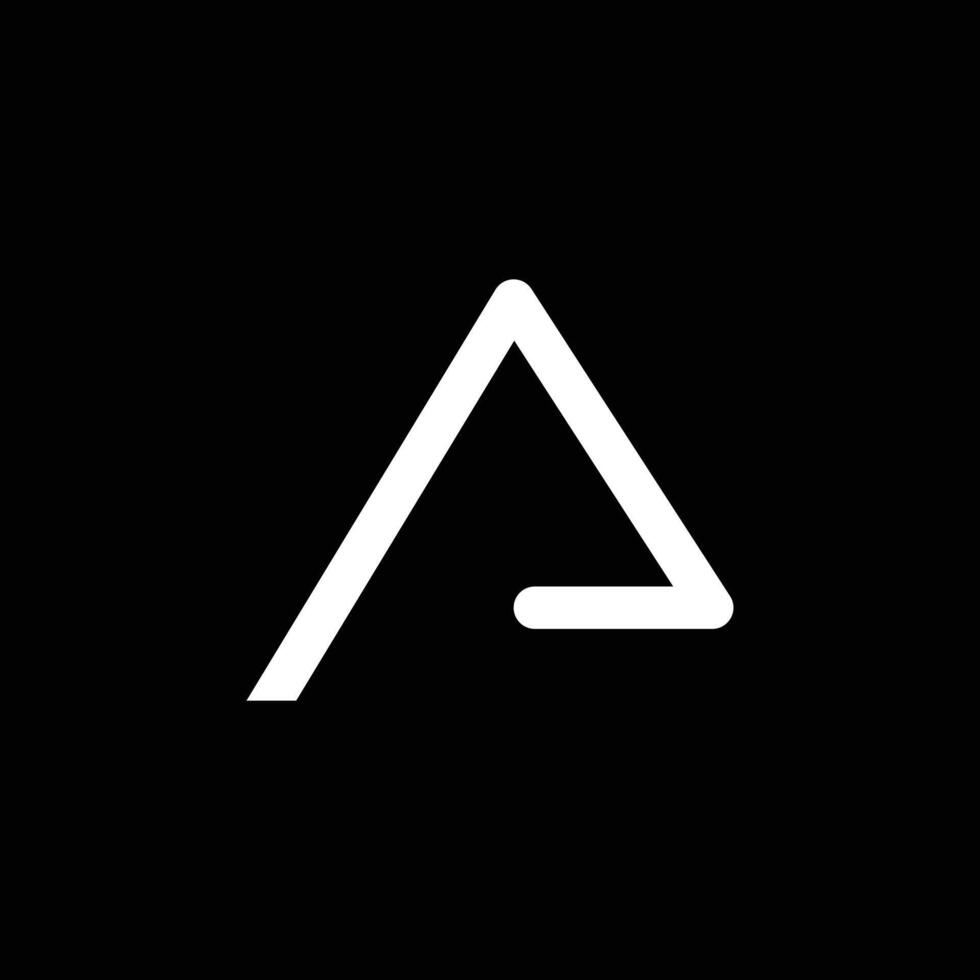 eps10 vettore iniziale lettera un' logo design modello. triangolare un' simbolo o icona isolato su nero sfondo