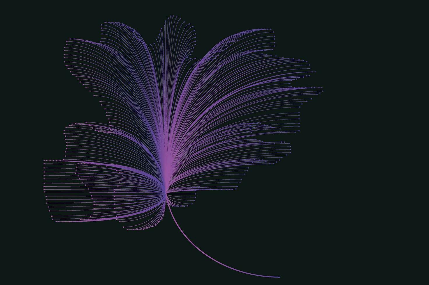 astratto linea arte neon pendenza vettore design nel il forma di un' fiore