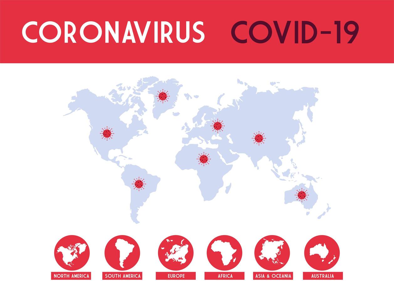 infografica dal pianeta mondo con la propagazione del covid 19 per paesi vettore