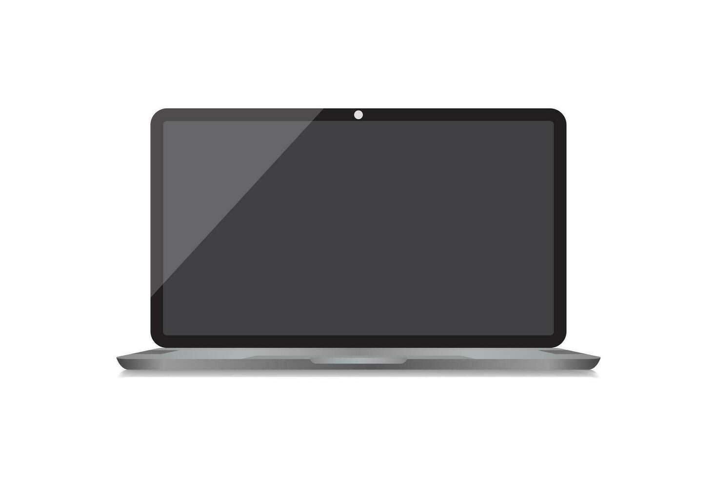 realistico il computer portatile Schermo con un' vuoto schermo su un' bianca sfondo. taccuino vettore illustrazione elemento.