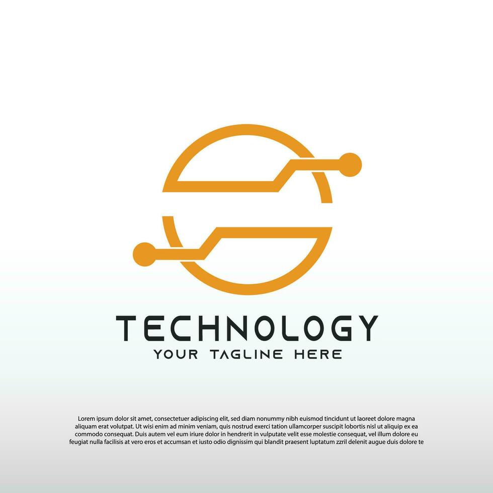 astratto tecnologia logo con concetto di iniziale S lettera e reti. illustrazione elemento -vettore vettore
