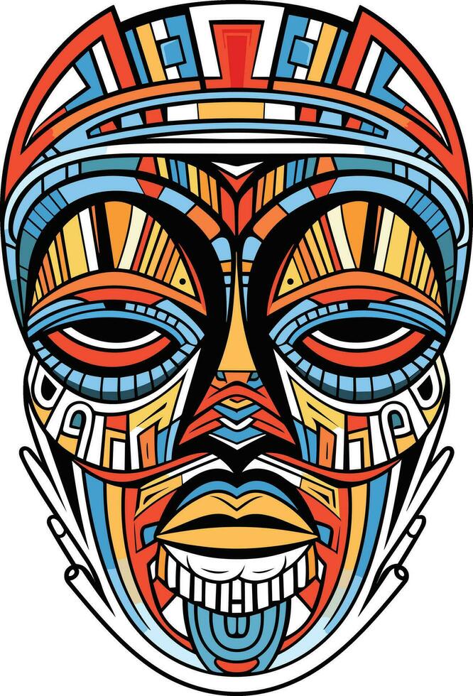 tribale maschera vettore illustrazione su isolato sfondo, tribale maschere per maglietta disegno, etichetta e parete arte