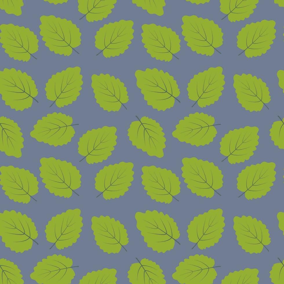 senza soluzione di continuità modello di verde le foglie su un' mirtillo fondale nel di moda tonalità. astratto sfondo struttura vettore
