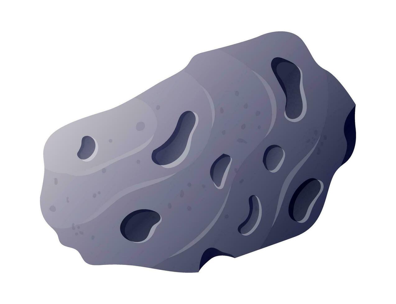 cartone animato volante spazio asteroide con crateri e dossi. vettore isolato pietra.