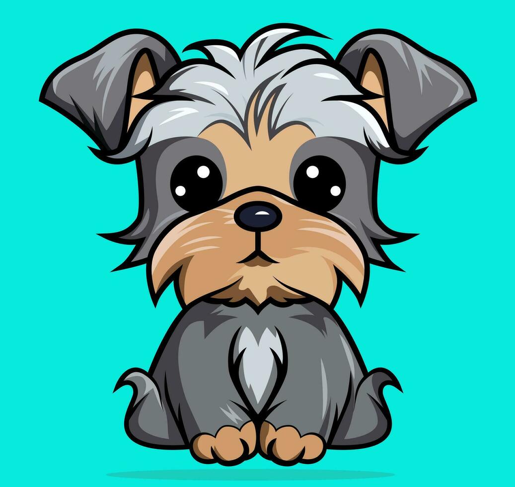 yorkshire terrier carino cucciolo illustrazione vettore