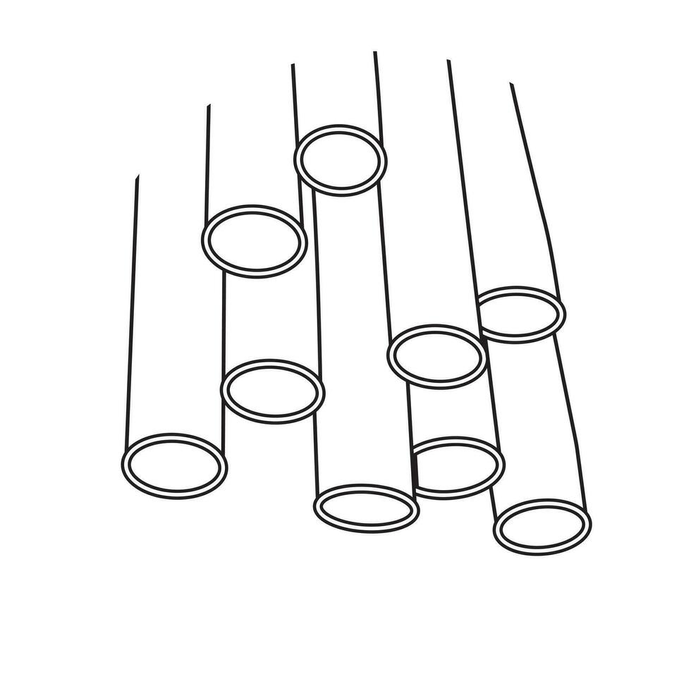 argento metallo dritto tubo nel realistico stile vettore illustrazione isolato