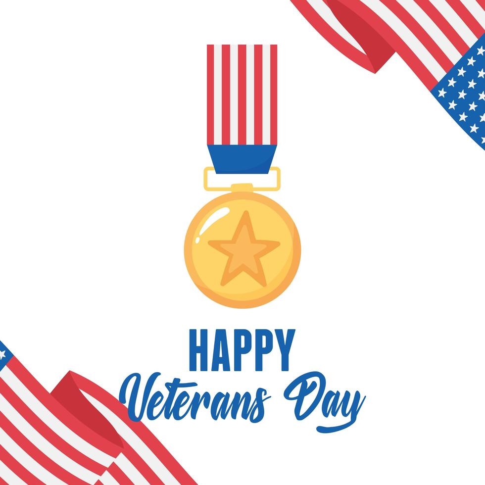 buon giorno dei veterani, bandiera americana medaglia d'oro, soldato delle forze armate militari americane vettore
