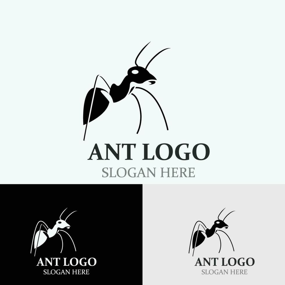 formica logo design silhouette. isolato animale formiche su sfondo design modello vettore