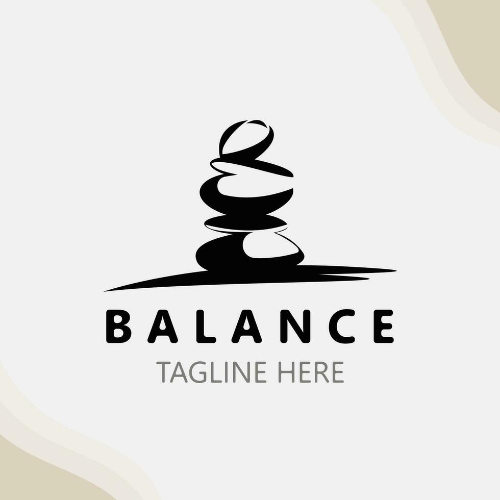 equilibrio pietra logo massaggio pietra yoga, roccia preparativi per terme e Salute meditazione simbolo vettore