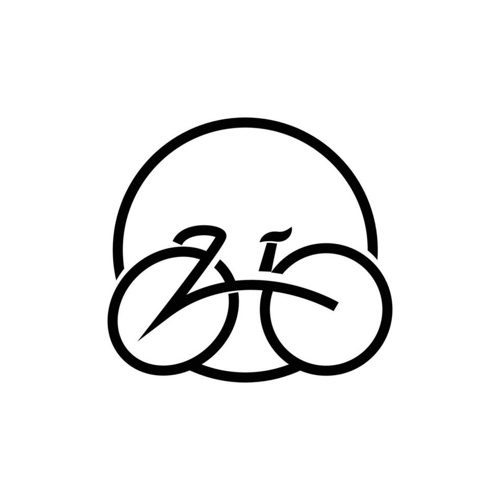 bicicletta logo, semplice minimalista disegno, sport trasporto vettore, illustrazione silhouette modello vettore