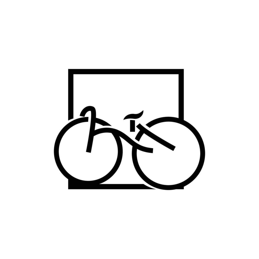 bicicletta logo, semplice minimalista disegno, sport trasporto vettore, illustrazione silhouette modello vettore