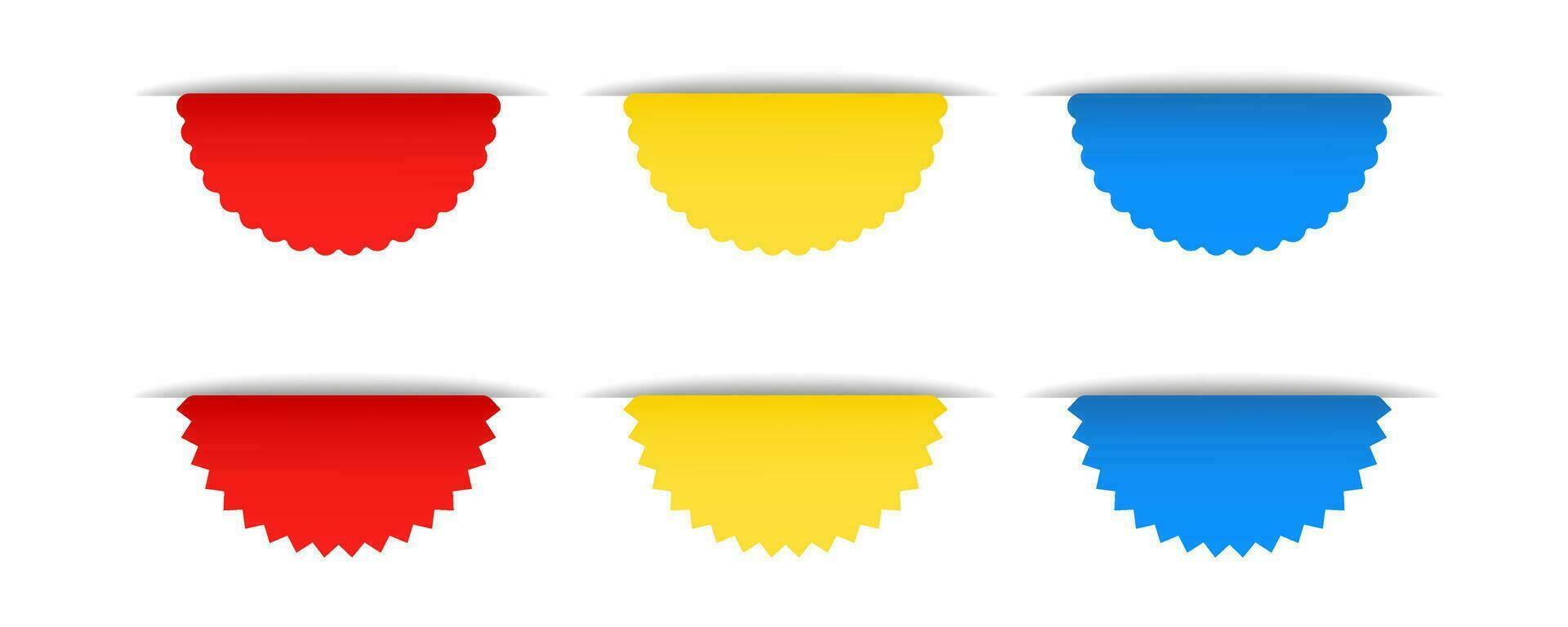 semicircolare banner tre colori vettore