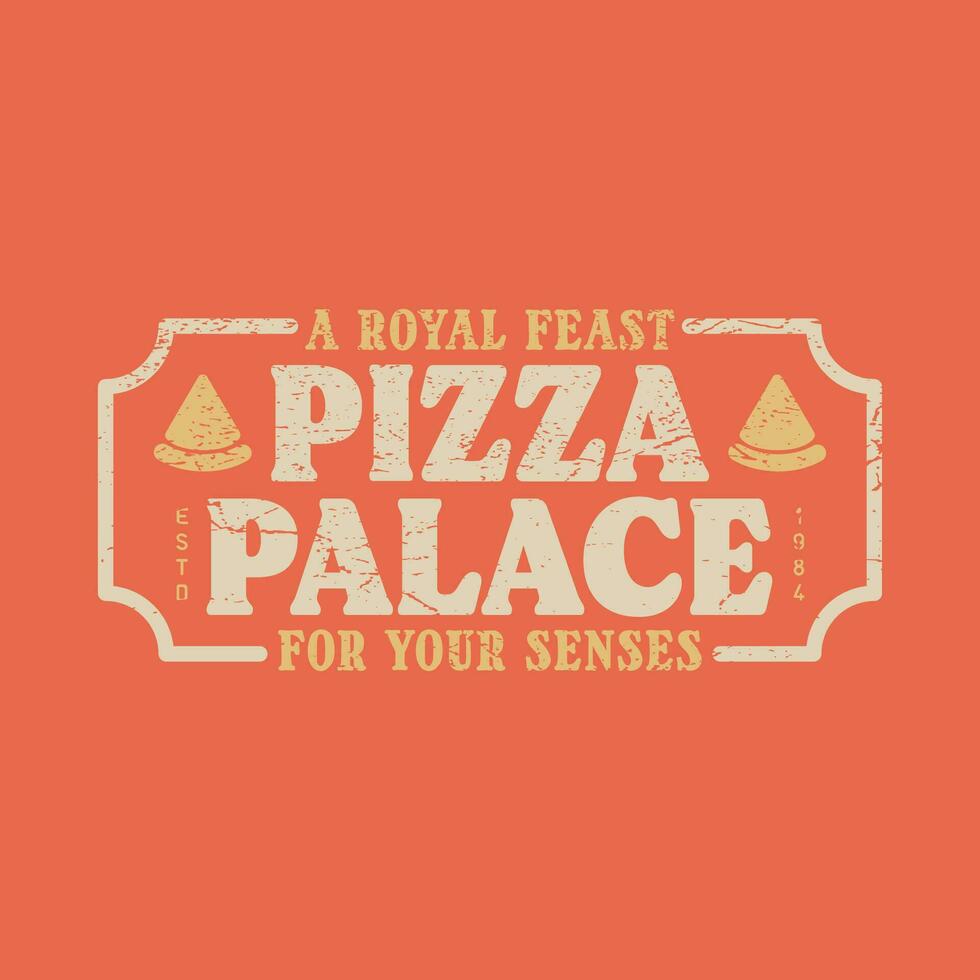 retrò Vintage ▾ Pizza palazzo distintivo logo vettore