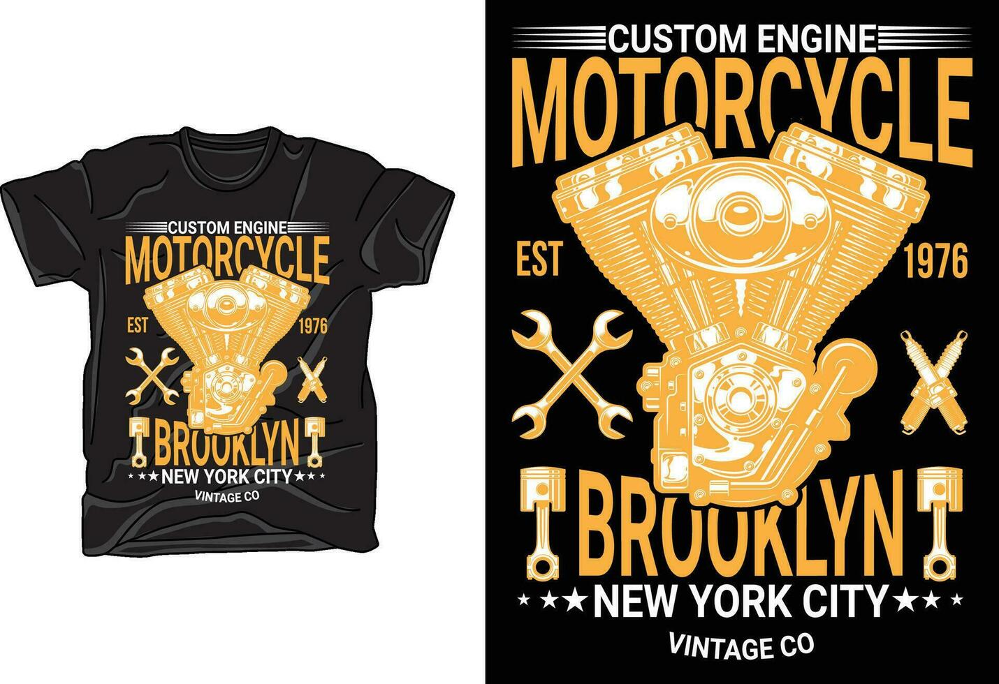 motociclo t - camicia design con un' Vintage ▾ stile vettore