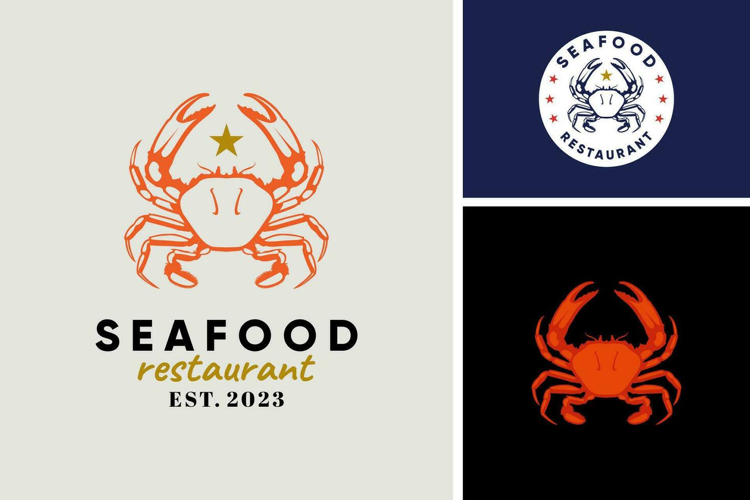 Granchio frutti di mare. logo. isolato Granchio vettore design