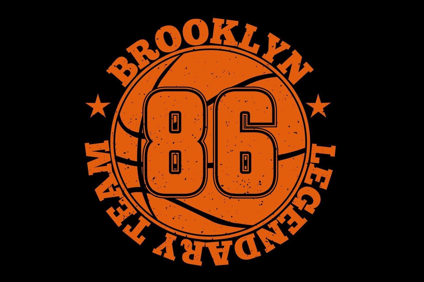 t-shirt tipografia brooklyn leggendaria squadra di basket vintage vettore