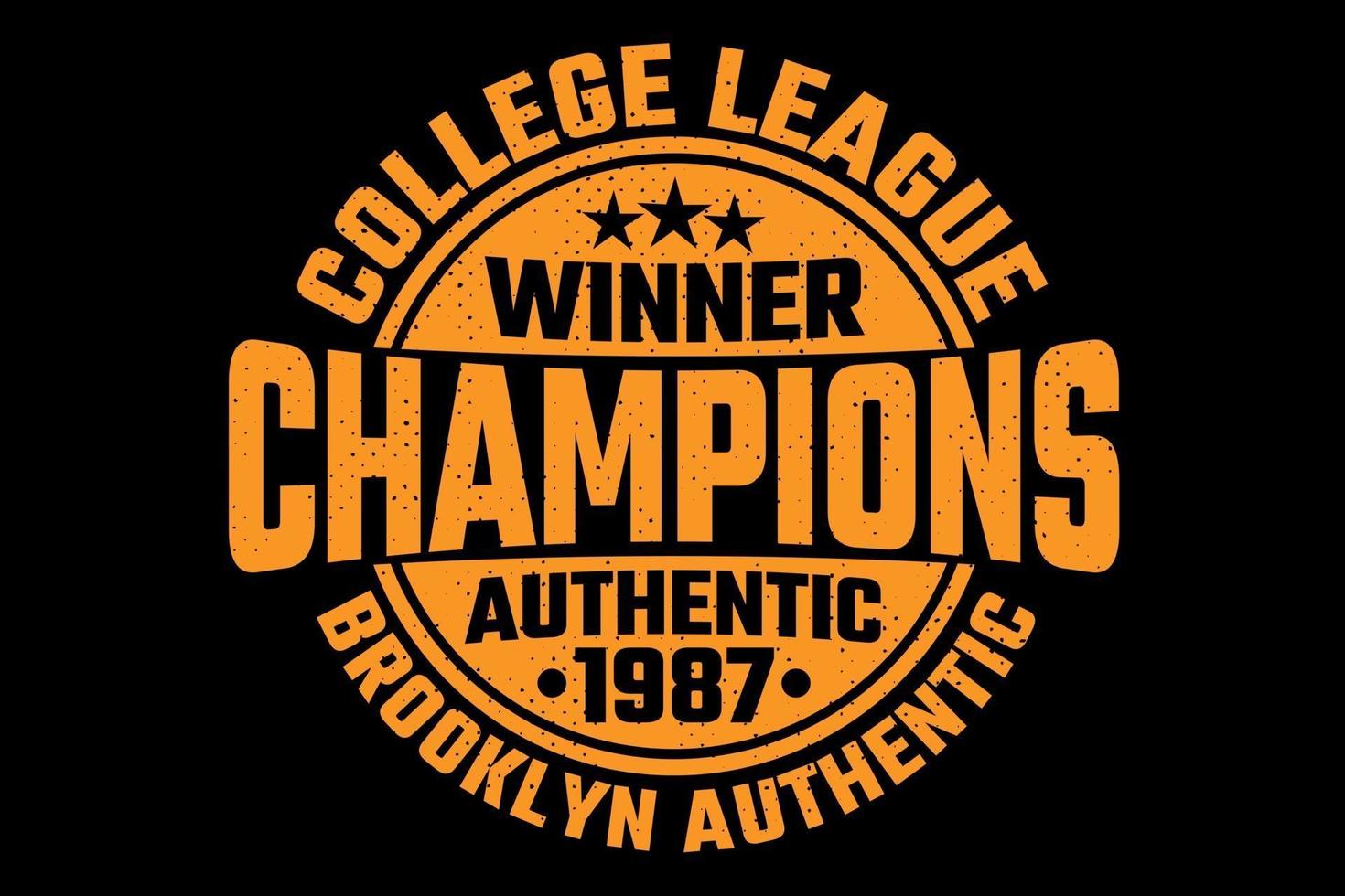 t-shirt tipografia champions college league stile vintage vettore