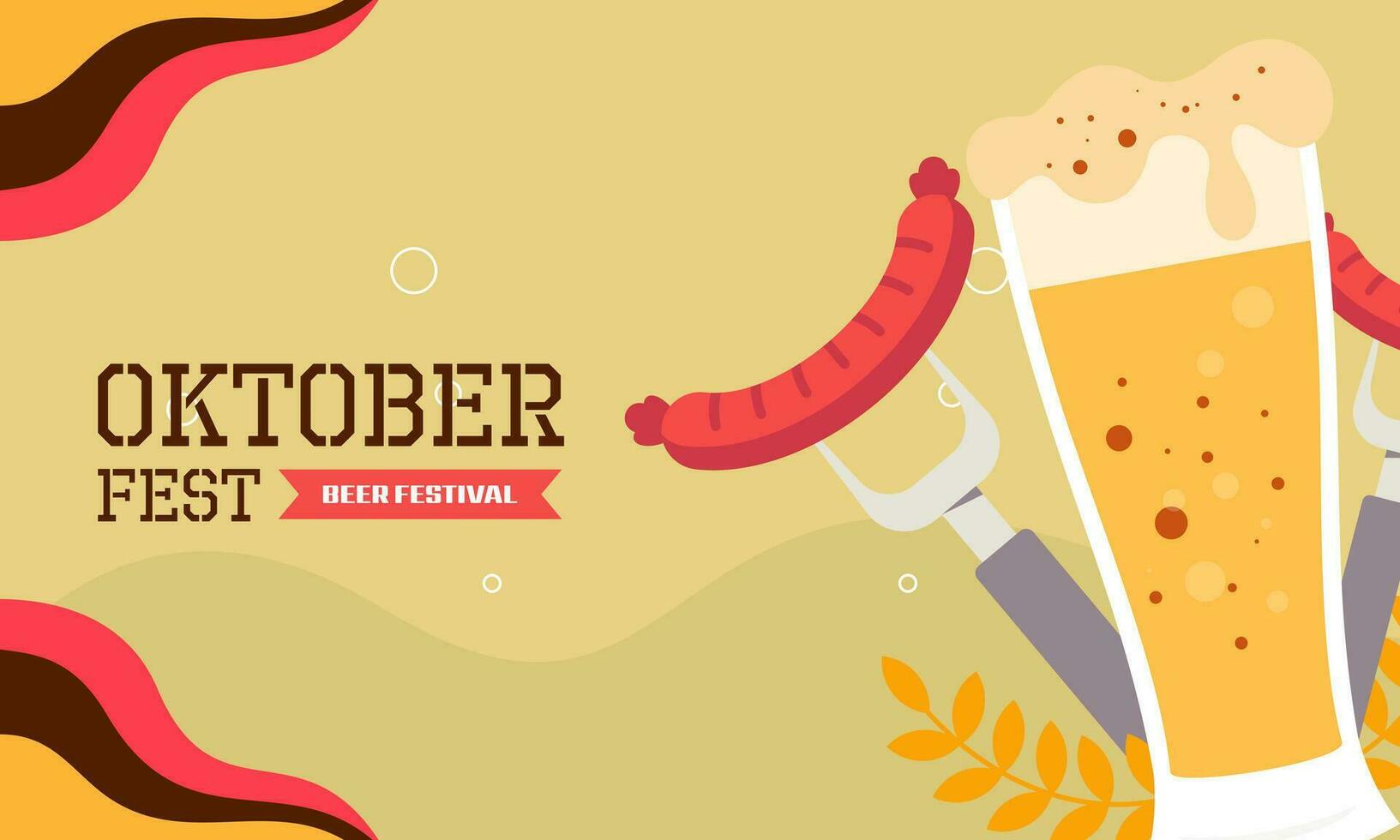 contento oktoberfest birra Festival piatto design sfondo vettore