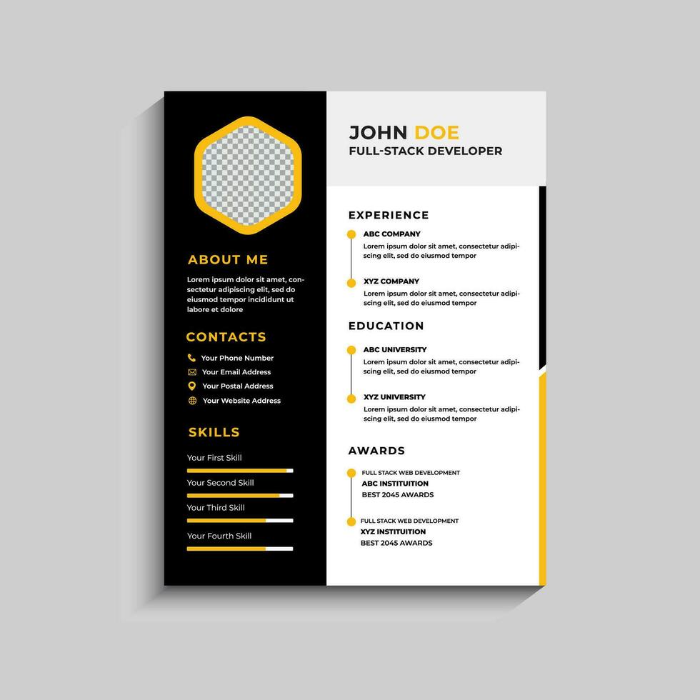 moderno pulito curriculum vitae CV modello design vettore