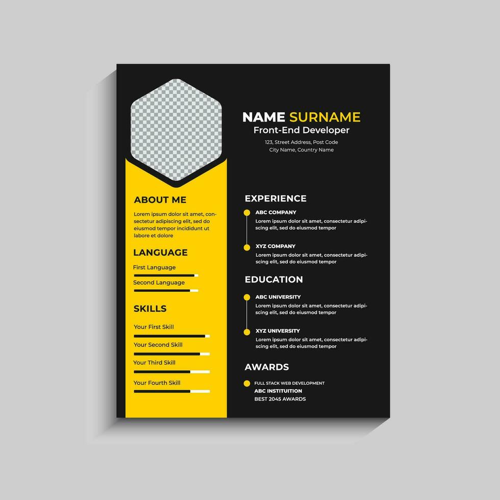 moderno pulito curriculum vitae CV modello design vettore