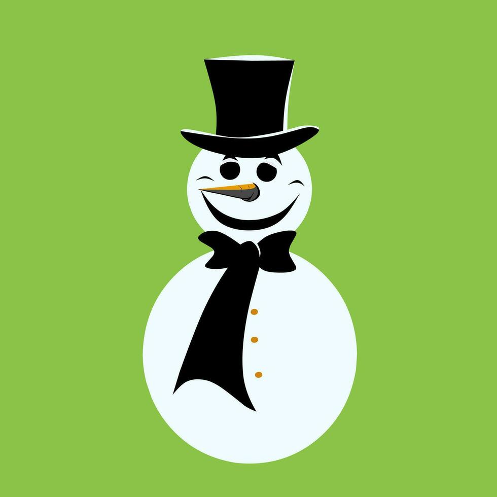 vettore illustrazione di il logo icona nel il modulo di un' pupazzo di neve nel nero e bianca su un' verde sfondo