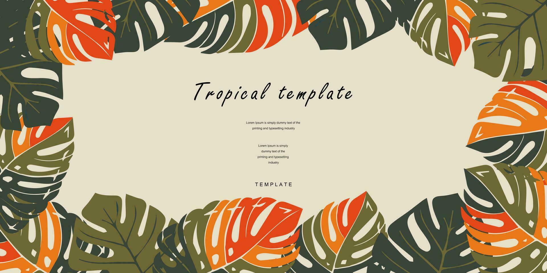 tropicale modello per manifesto, carta, coperchio, etichetta, sfondo, bandiera nel moderno minimalista stile e semplice estate design modelli con fiori e impianti. vettore