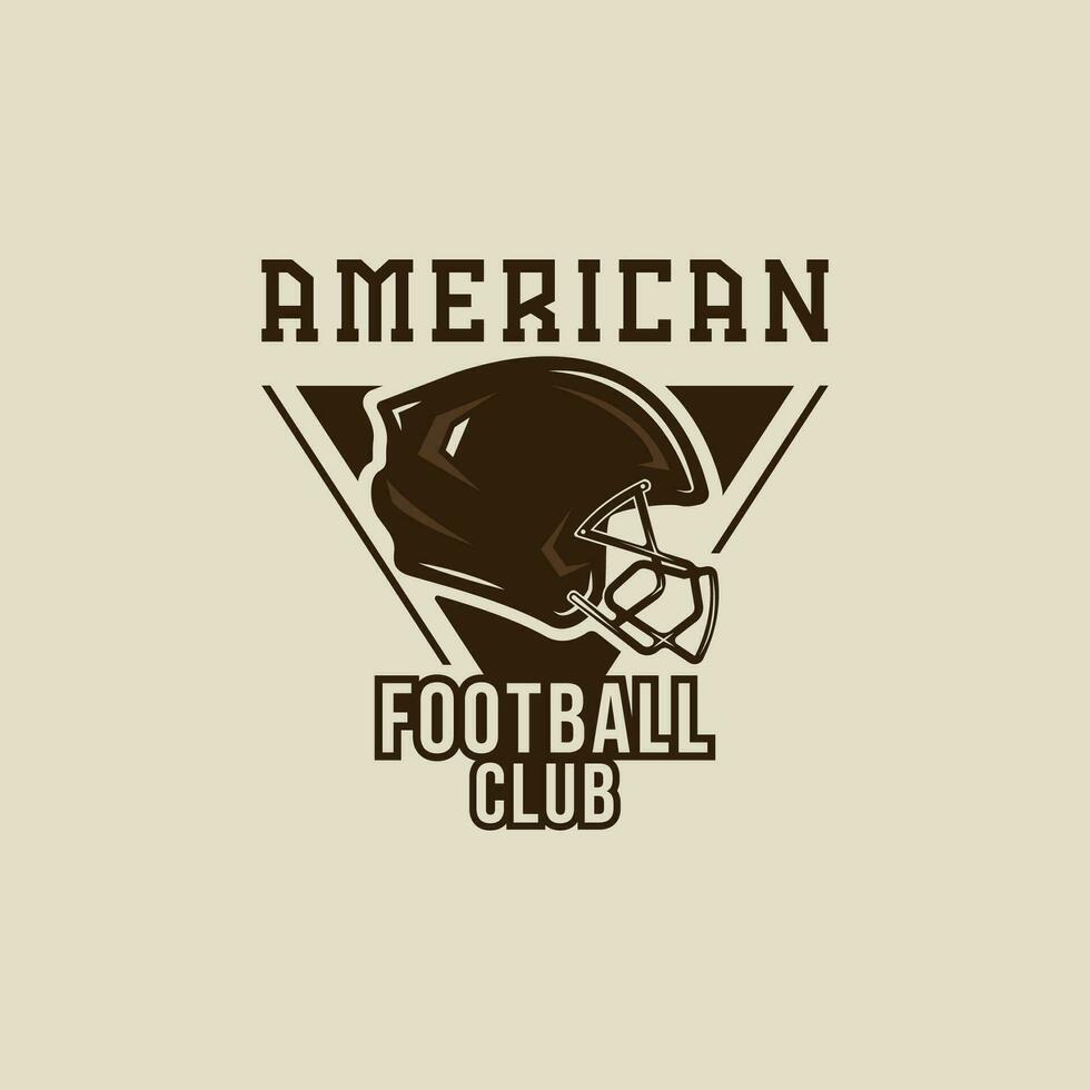 americano calcio logo casco Vintage ▾ vettore illustrazione modello icona grafico design. sport cartello o simbolo per club o lega torneo