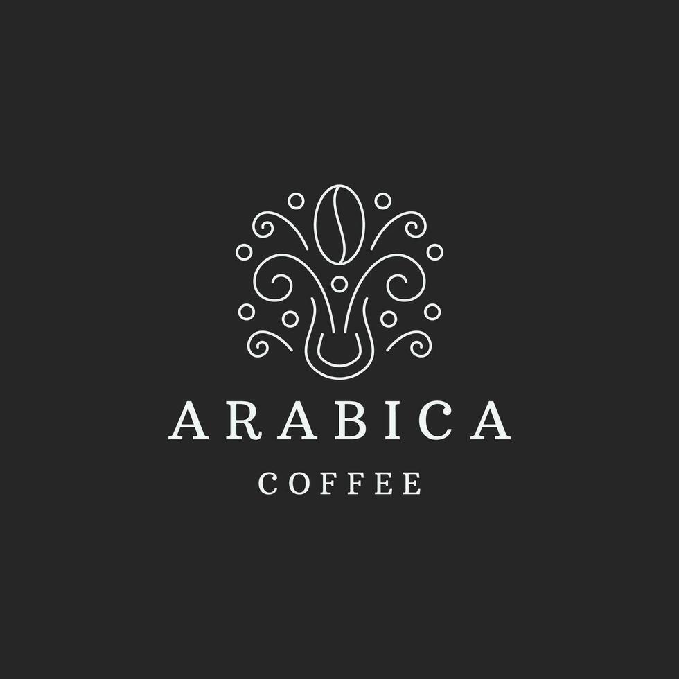 arabica caffè logo design modello piatto vettore