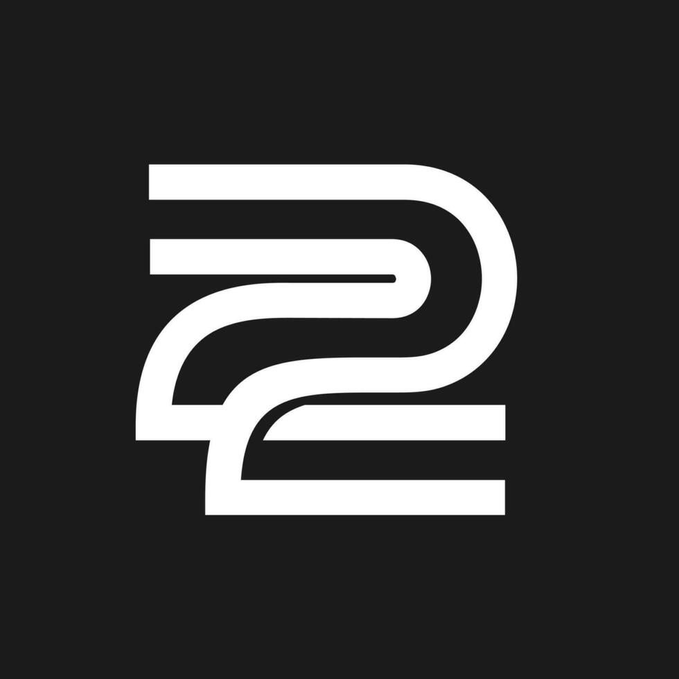 22 lettera monogramma logo icona design vettore