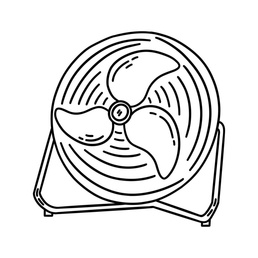 del desktop o pavimento fan. vettore scarabocchio ventilatore