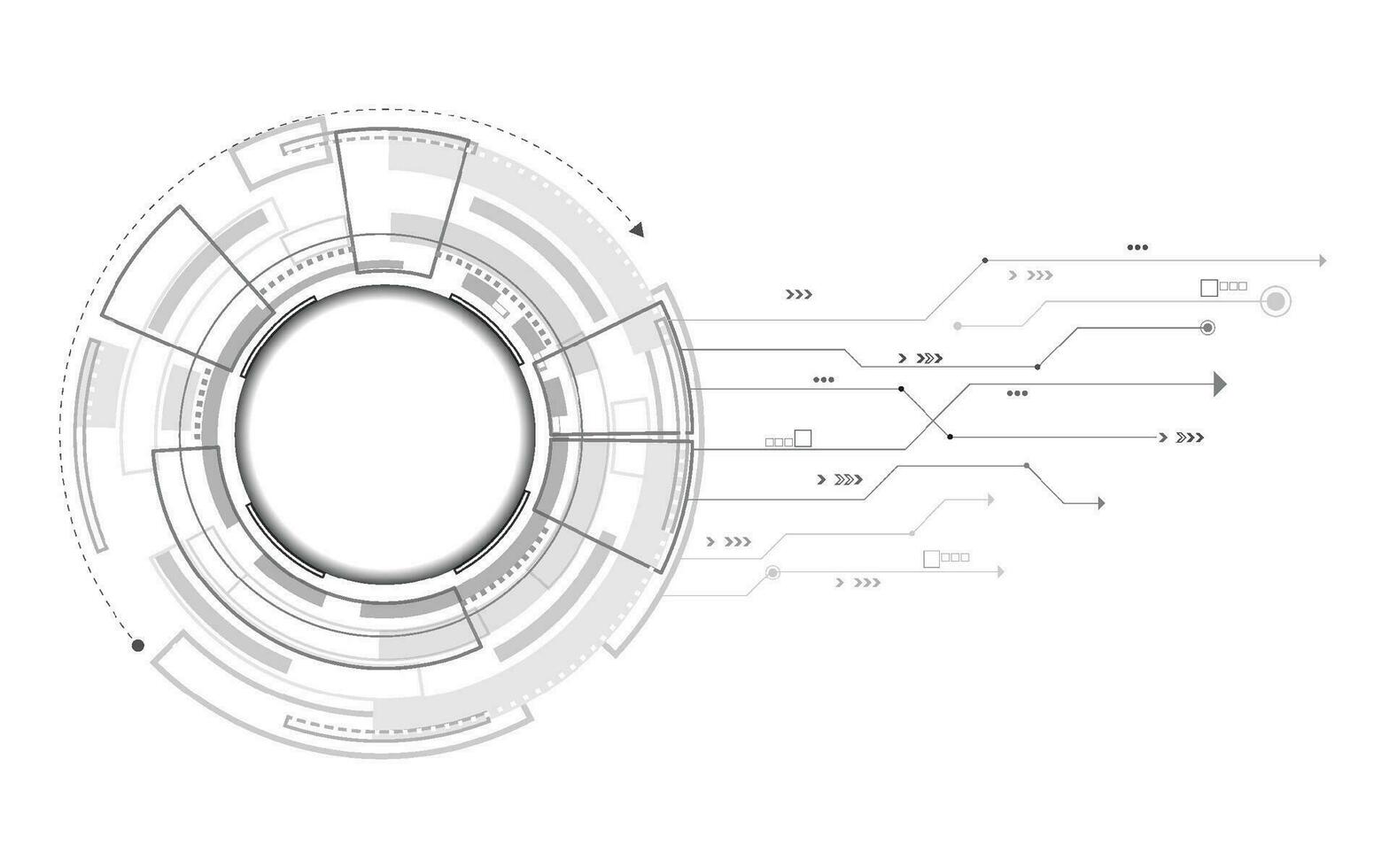 hi-tech cerchio digitale futuristico tecnologia vettore