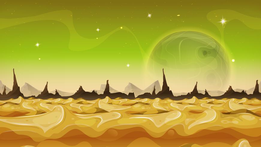 Fantasia fantascientifica Alien Planet Background per Ui Game vettore