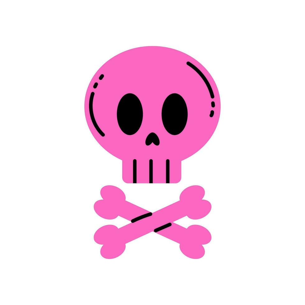 rosa cranio con attraversato ossatura vettore