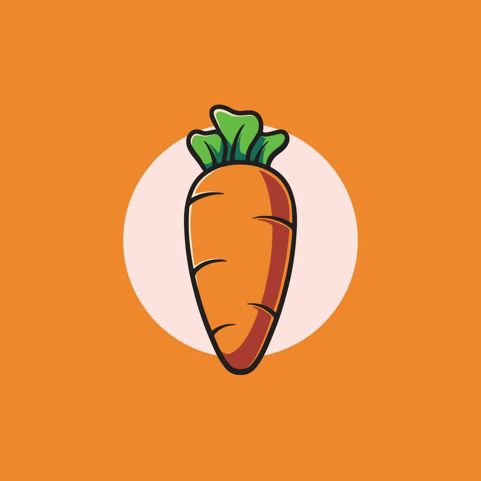 semplice carota icona cartone animato illustrazione vettore