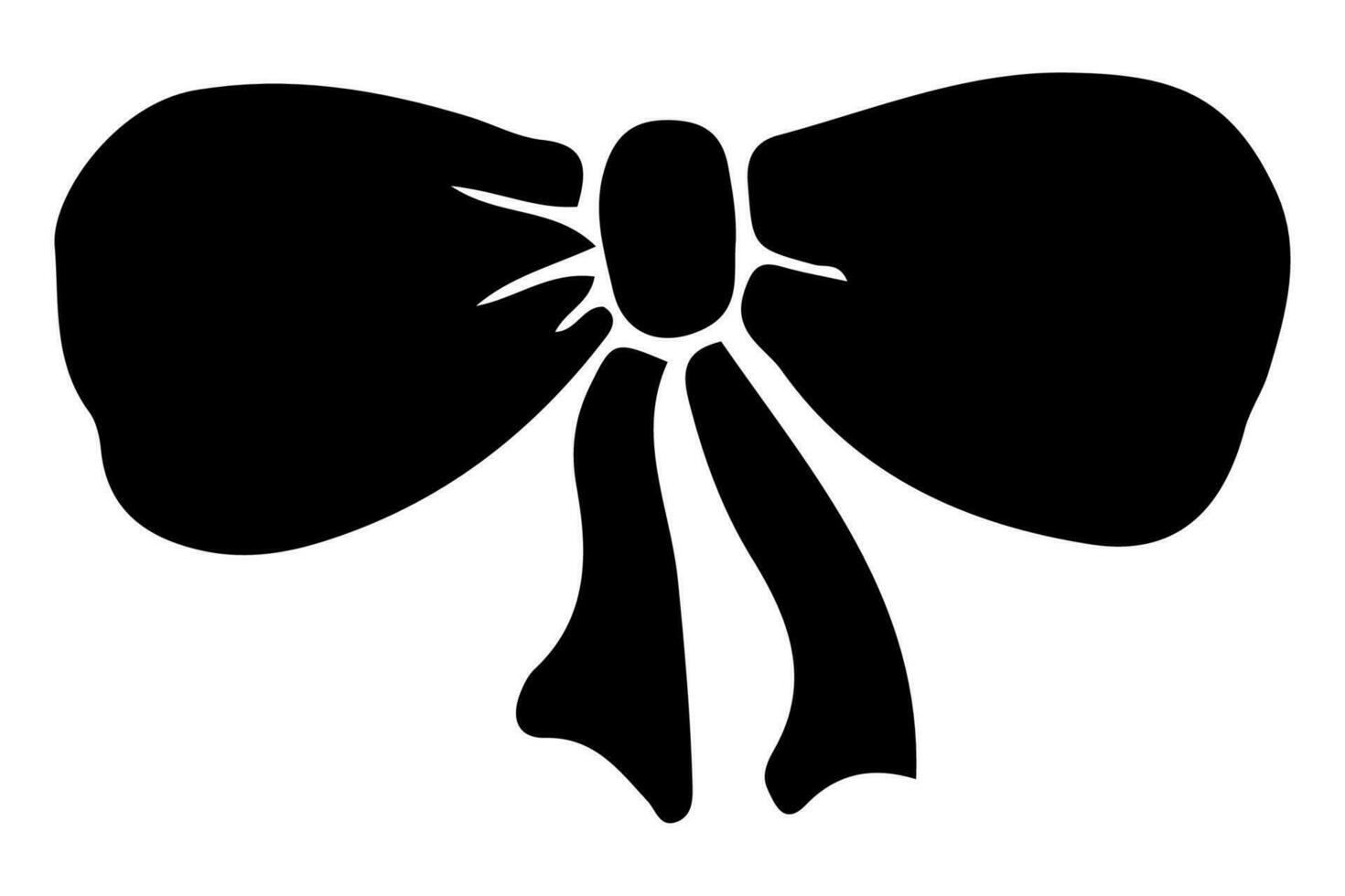 arco legare, presente decorazione, pacchetto silhouette nel scarabocchio stile isolato su bianca. nodo, vacanza avvolgere. vettore illustrazione