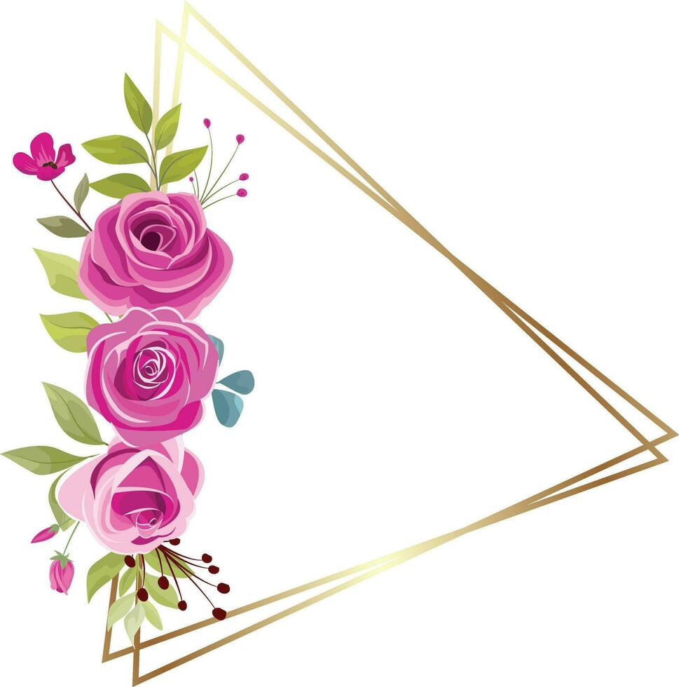 nozze telaio con bellissimo rosa mazzo decorazione vettore