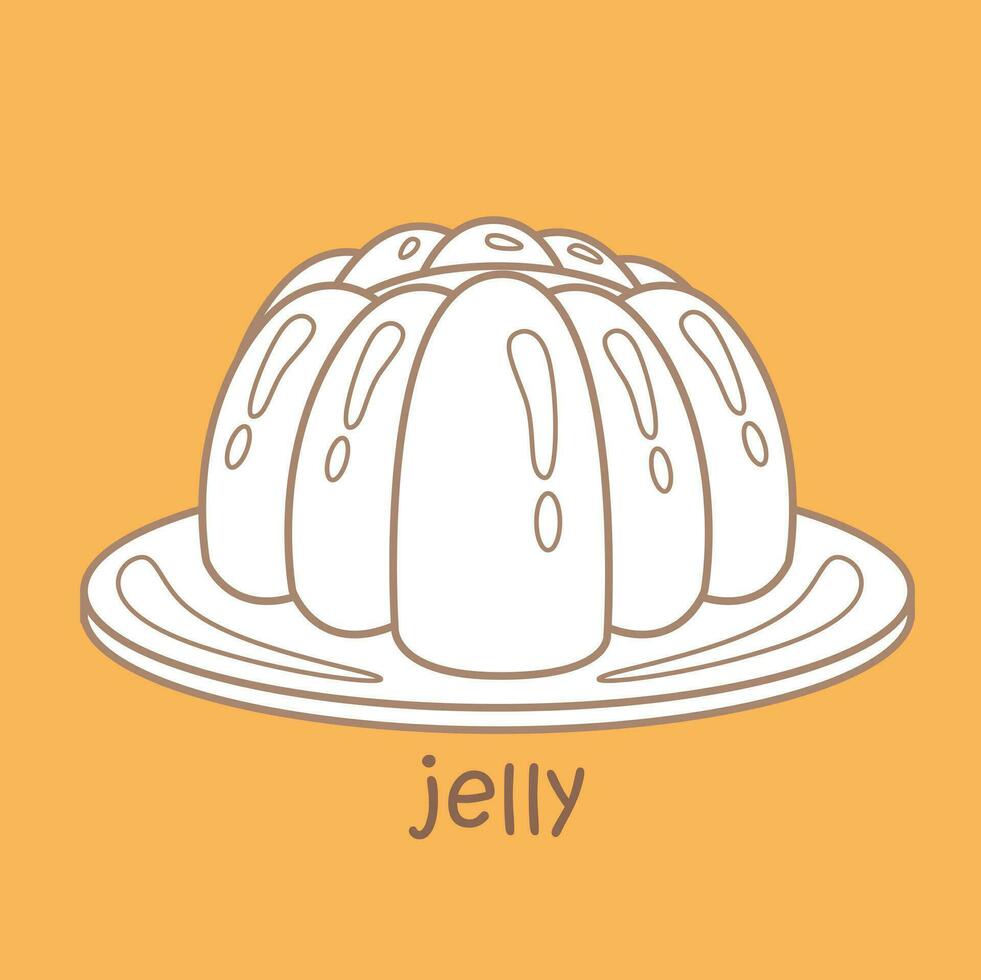 alfabeto j per gelatina vocabolario scuola lezione cartone animato digitale francobollo schema vettore
