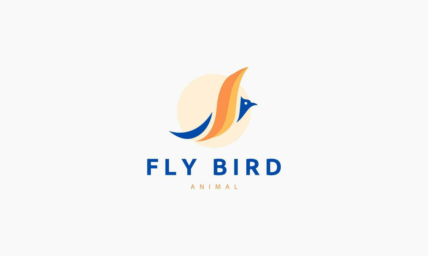icona del logo dell'uccello volante. stile lineare vettore