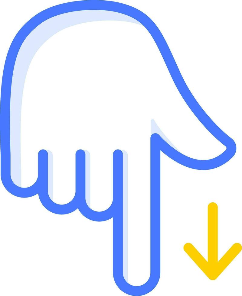 indice puntamento giù icona emoji vettore
