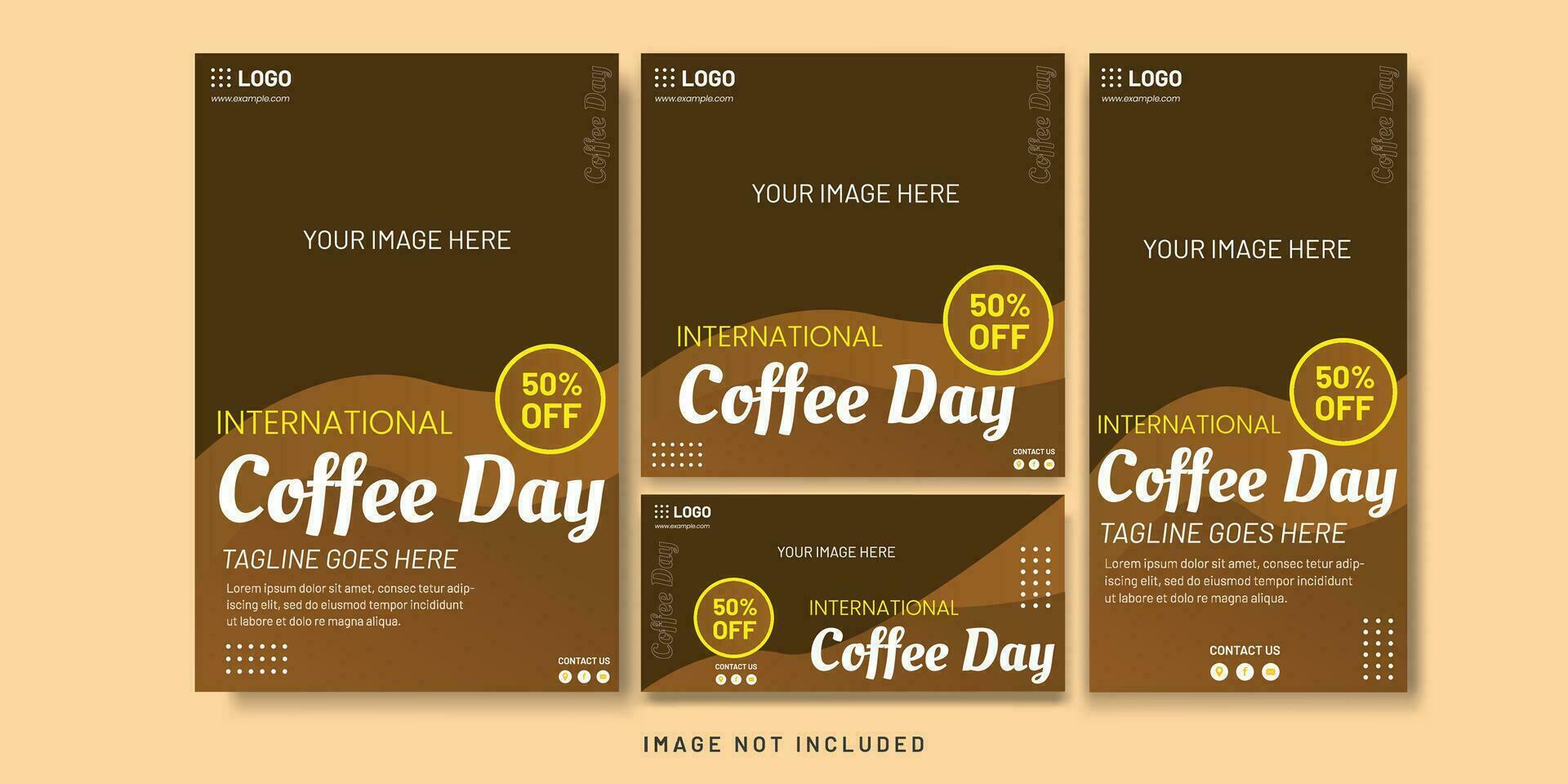 internazionale caffè giorno aviatore e sociale media fascio impostato vettore