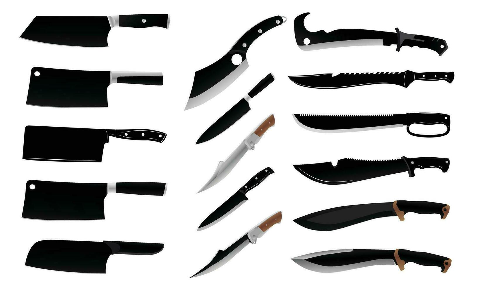 coltello icone impostato - vettore realistico diverso cucina coltelli avvicinamento isolato su trasparente sfondo. coltello png. cucina elettrodomestici png.