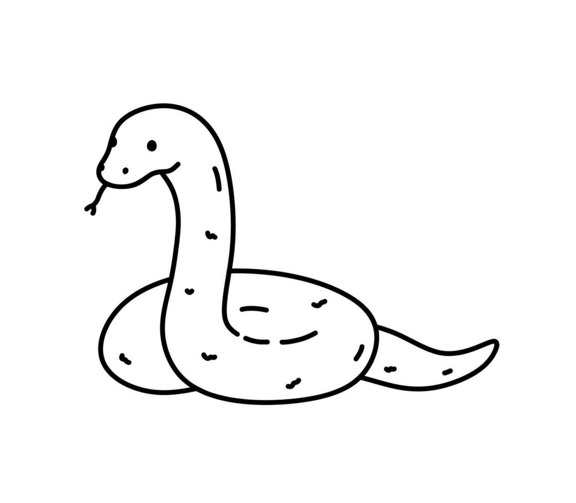 serpente isolato su bianca sfondo. vettore disegnato a mano illustrazione nel scarabocchio stile. Perfetto per carte, decorazioni, logo, vario disegni.