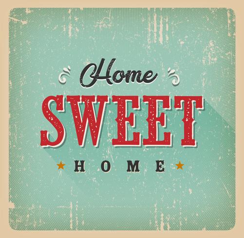 Carta d'epoca Home Sweet Home vettore