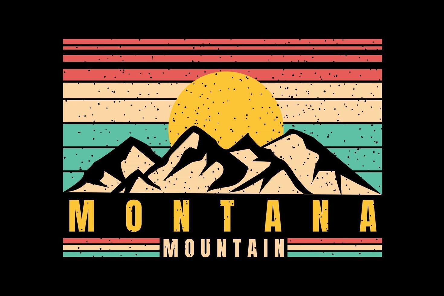 t-shirt silhouette montagna bellissimo stile vintage retrò vettore