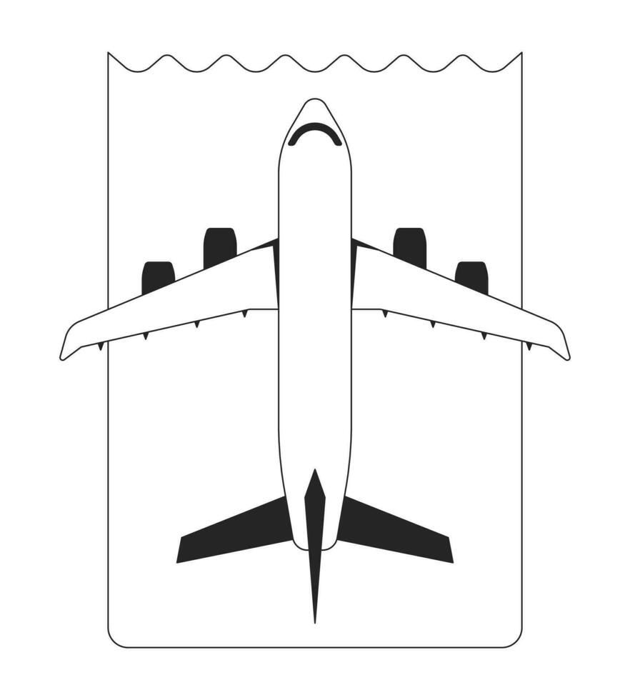 aereo biglietto piatto monocromatico isolato vettore oggetto. modificabile nero e bianca linea arte disegno. semplice schema individuare illustrazione per ragnatela grafico design