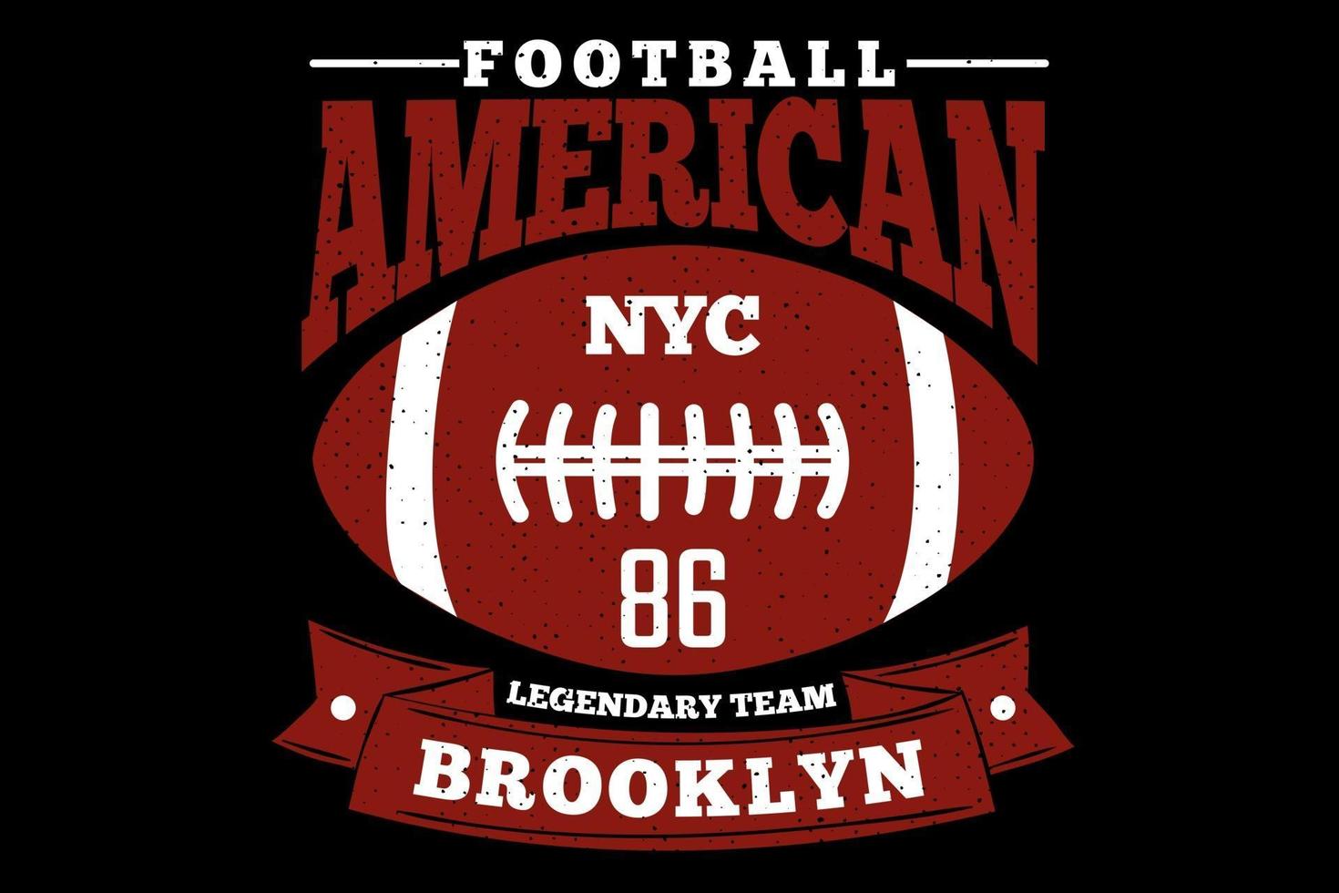 t-shirt tipografia football americano stile vintage brooklyn vettore