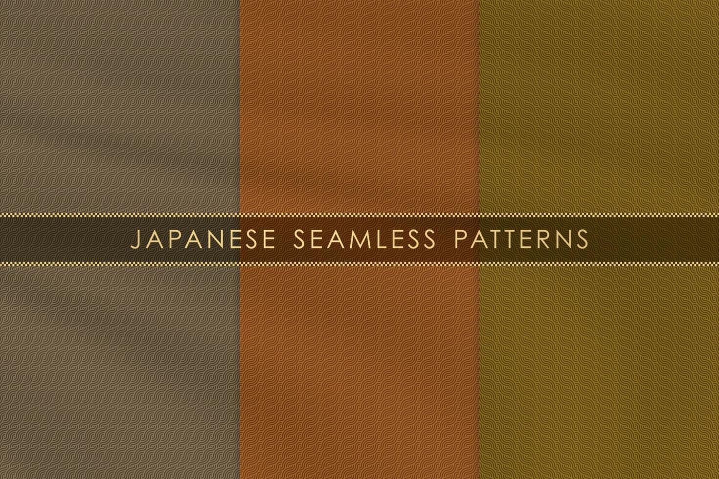 set di modello giapponese senza cuciture tradizionale con trama del tessuto di seta. vettore