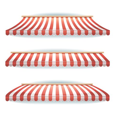 Set di tende a strisce vettore